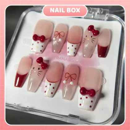 Nail box Hello Kitty đỏ