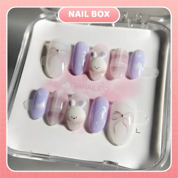 Nail box Thỏ Tím Pastel