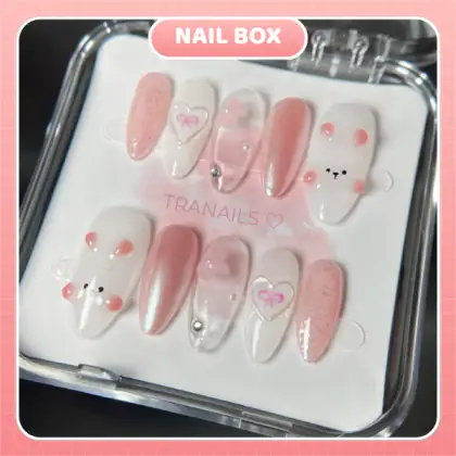 Nail box Gấu Hồng Cute